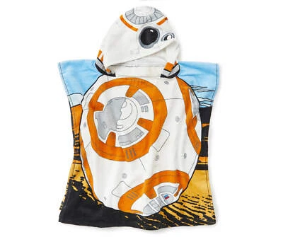 Disney Star Wars Hooded Poncho Towel BB8 22" x 22" Beach Pool 100% Cotton New  - Image 1 of 4