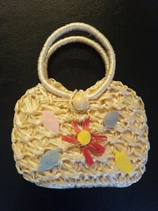 Vintage Girl's Spring Easter Clutch Handle Purse 1960-70s Excellent Condition - Picture 1 of 6
