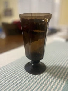 Lenox Antique Brown Iced Tea Glass Footed Paneled Tumbler Vintage Excellent Cond - Picture 1 of 8