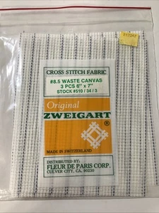 8.5 count Waste Canvas for cross stitch ~ Original Zweigart 3 PCS 6” X 7” - Picture 1 of 4