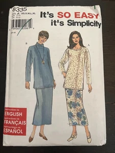 Simplicity 8335 Vtg 90s Misses Tunic Top and Skirt Easy Sz XS-XL Uncut - Picture 1 of 4