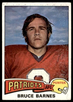 1975 Topps Bruce Barnes New England Patriots #129 EX-EXMT - Image 1 of 2