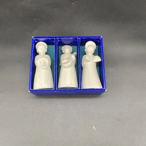 Set 3 Royal Copenhagen White Porcelain Angels Choir Instrument Figurines 3.75" - Picture 1 of 7