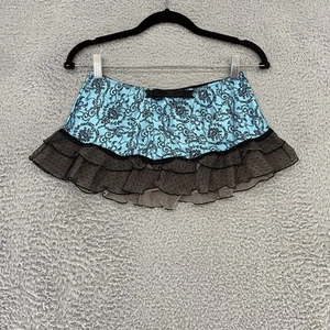 Jezebel Skirt Womens Medium Lace Ruffle Micro Mini Mesh Y2K Fairy Grunge Sexy - Picture 1 of 11