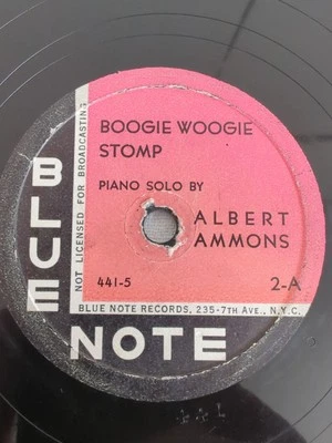 RARE PINK AND BLACK BLUE NOTE  ALBERT AMMONS BOOGIE WOOGIE STOMP 78 BLUE NOTE 2 - Image 1 of 4