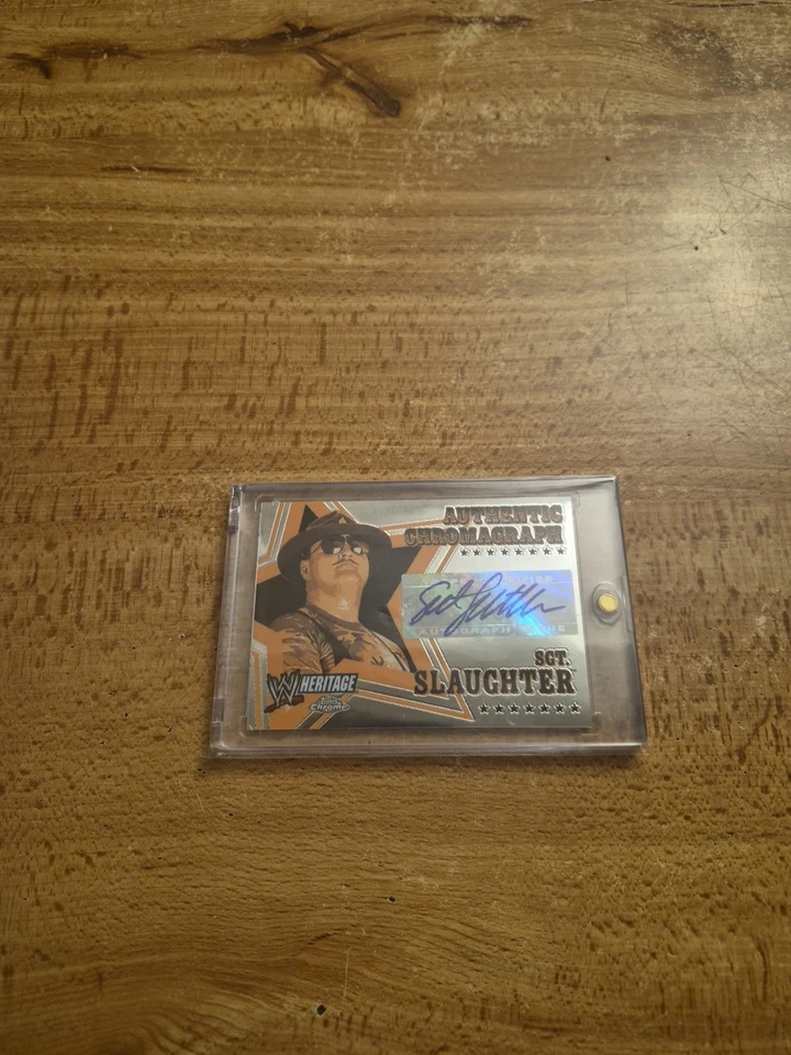 SGT SLAUGHTER  2006 Topps WWE Heritage Chrome Authentic Chromograph AUTO - Image 1 of 4