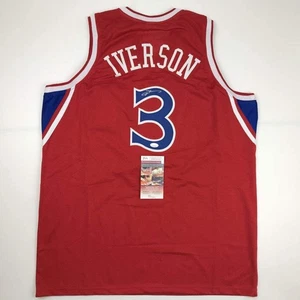 Autographed/Signed Allen Iverson Philadelphia Red Basketball Jersey JSA COA Auto - Picture 1 of 4