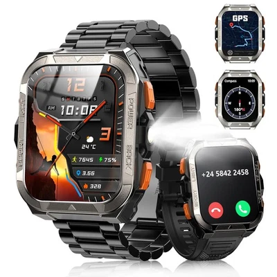 Neueste W80PRO GPS Position Smartwatch Robuste Smartwatch Taschenlampe / Kompass - Bild 1 von 4