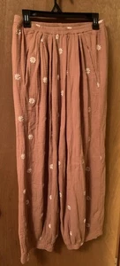 Pantalones para mujer Boho Harem Boutique naranja claro con girasoles talla SM/MED - Imagen 1 de 16