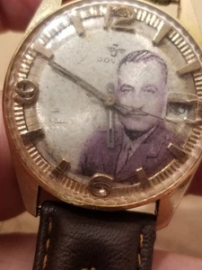 1960'S gamal abd elnasser PRESIDENT WATCH SPECIAL MEMORIAL RARE JOVIAL - Picture 1 of 13