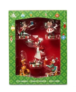 Disney Santa Mickey Mouse and Friends Sketchbook 5-Piece Ornament Set - New - Picture 1 of 5