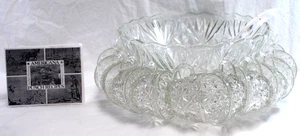 Anchor Hocking Arlington Pattern 26 Pc. Punch Bowl Set in Original Box Vtg L2832 - Picture 1 of 24