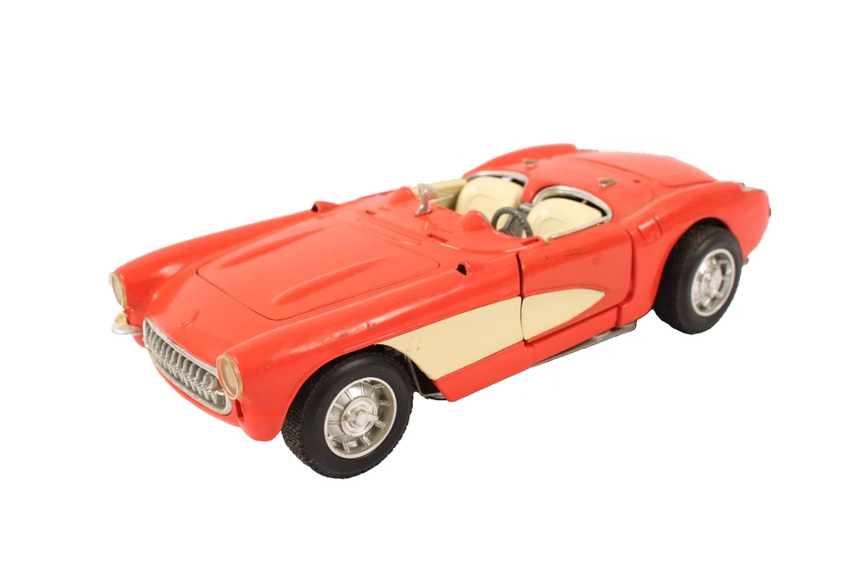Road Tough 1957 Chevrolet Corvette 1/18 Scale Red Die-Cast Convertible Rough! - Image 1 of 4
