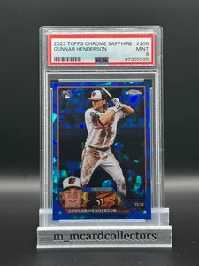 GUNNAR HENDERSON RC 2023 Topps Chrome Sapphire #206 PSA 9 Baltimore Orioles - Picture 1 of 3