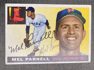 MEL PARNELL 1955 TOPPS # 140 signed HANDSIGNIERTE KARTE Boston RED SOX HOF COA - Bild 1 von 2