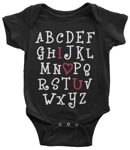 I Heart You Alphabet Infantil Body Adorable Día de San Valentín Regalo ABC - Imagen 1 de 13