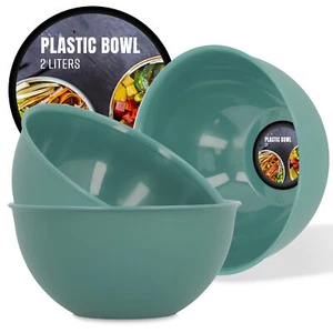Kunststoffschüssel Schale 2 l Salatschale Schüssel Rund Servierschüssel Grün - Bild 1 von 5