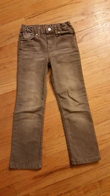 Pantalones de mezclilla Arizona gris ajustados talla 6 para niñas con detalles de estrás Foto 1 de 4