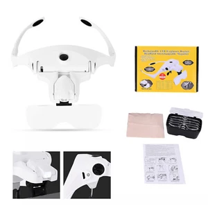 5 Lens Dental Loupes Binocular Glass Magnifier with 2-LED light USB Charger CE - Picture 1 of 19