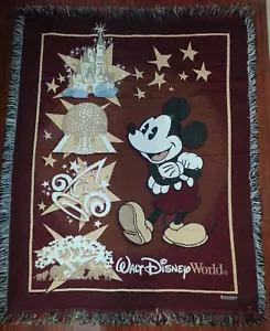 Magic Kingdom Disney World MICKEY MOUSE Strickdecke Größe 54”X45” rot - Bild 1 von 8