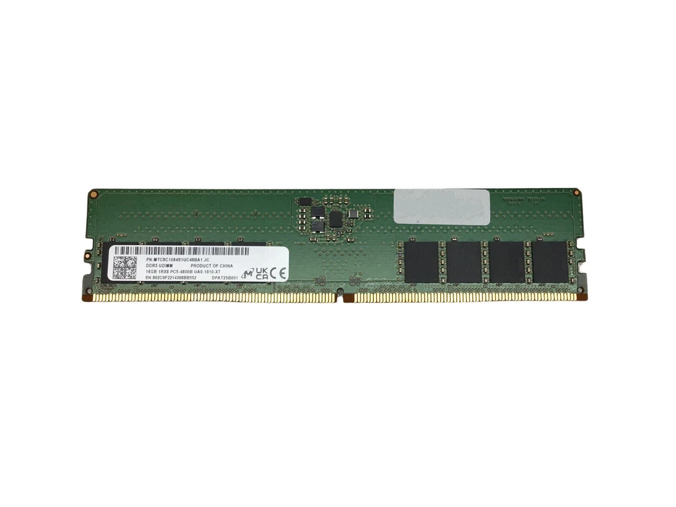 Micron MTC8C1084S1UC48BA1 16GB DDR5 4800MHz UDIMM Memory RAM