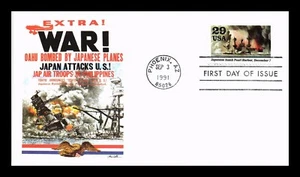 DR JIM STAMPS US COVER WWII JAPANESE BOMB PEARL HARBOR FDC FLEETWOOD - Picture 1 of 2