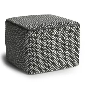 Briella Square Woven Outdoor/ Indoor Pouf - Picture 1 of 8