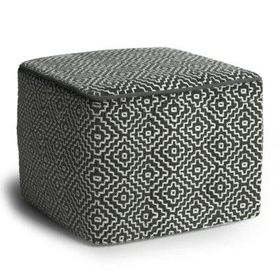 Briella Square Woven Outdoor/ Indoor Pouf - Image 1 of 4