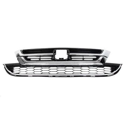 FOR HONDA CRV CR-V 2010 2011 FRONT BUMPER UPPER & LOWER GRILL GRILLE ABS CHROME - Imagem 1 de 4