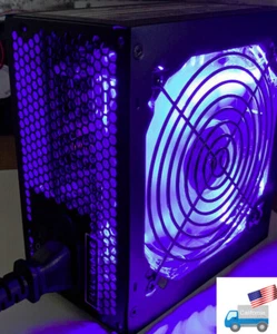 Silent 1000W 2x PCIE Gaming PC ATX/EPS 12V blau LED Rund Lüfter Grill Netzteil - Bild 1 von 13
