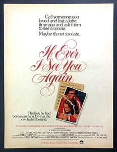 1978 Shelley Hack Joe Brooks "If Ever I See You Again" Filmveröffentlichung Druckanzeige - Bild 1 von 1