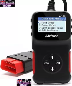 Akface OBD2 Code Reader, Plug and Play OBDII Car Diagnostic Tool (J658) - Picture 1 of 7