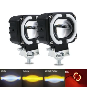 2PCS Motorcycle Headlight Spotlight Driving Fog Light Lamp Headlamp Universal - Picture 1 of 16