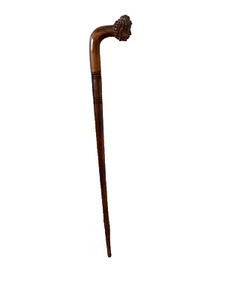 BUDDAH NATURAL SUAR WOOD WALKING CANE HAND CARVED - Picture 1 of 4