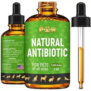 Dog & Cat Antibiotic Drops | Herbal Infection & Allergy Support | 2 Oz - Picture 1 of 9