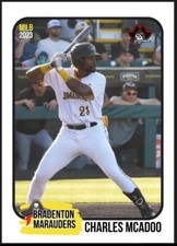 2023 Charles McAdoo Minor League Custom Rookie Card Bradenton Marauders  Pirates