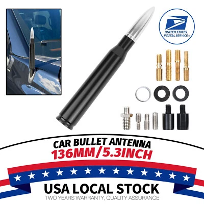 Mástil de antena plateado negro estilo bala de 5,3" para Ford F-350 Super Duty 2009-2019 Foto 1 de 4