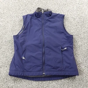 VTG LL Bean Vest Womens M Blue Fleece Lined Zip Jacket Outdoor Hiking Camp 90s - Picture 1 of 8