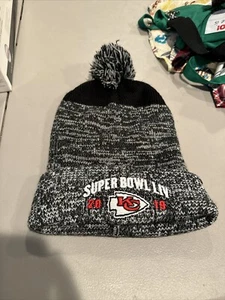 NFL Super Bowl LIV Champion Kansas City Chiefs 2019 Pom Beanie - Picture 1 of 3