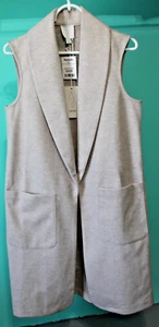 Joie Long Open Front Soft Sleeveless Duster Cardigan Tan/Camel NWT Size Small - Picture 1 of 10
