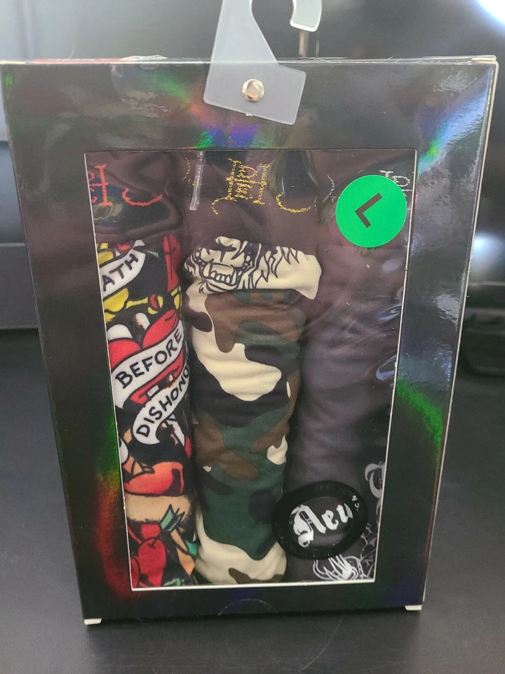 Ed Hardy Men's Sz Large 3 Pair Performance Boxer Briefs 129107