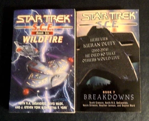 Star Trek Paperback Books - Lot of 2 S.C.E. Series Books Wildfire-Breakdowns - Picture 1 of 3