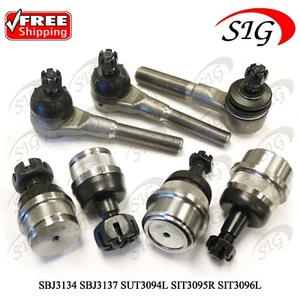 For 1991 - 1992 Jeep Comanche Front Upper & Lower Ball Joint Tie Rod End 7PC Kit - Picture 1 of 11