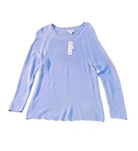 Nuevo Suéter Croft & Barrow Para Mujer Talla L Azul Tejido Cuello Redondo - Imagen 1 de 9