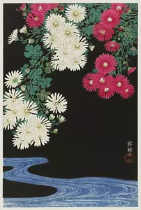 Ohara Koson : Chrysanthemum and Stream : Archival Quality Art Print 17x22 - Picture 1 of 2