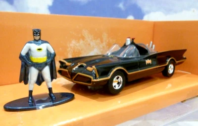 FIGURA DE BATMOBILE Y BATMAN JADA 1/43 DIECAST CLÁSICO SERIE DE TV 1966 31703 Foto 1 de 4