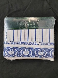 Lauren Ralph Lauren NEW Queen Flat Sheet Porcelain Blue Tamarind Jonquil - Picture 1 of 5