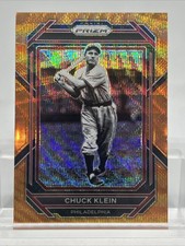 2023 Panini Prizm Chuck Klein Orange Wave Prizm 11/50 #182 Phillies