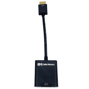 New HDMI Male to VGA Female Cable for PC Laptop HD Monitor Projector - Picture 1 of 7