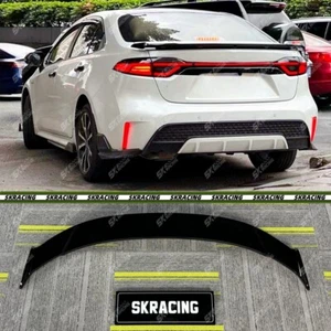 Gloss Black/Carbon Fiber Rear Trunk Spoiler Wing Fits Toyota Corolla Sedan 2020+ - Picture 1 of 38